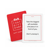 A That Gift Game gift card and red starting card, the game also works as a gift card exchange